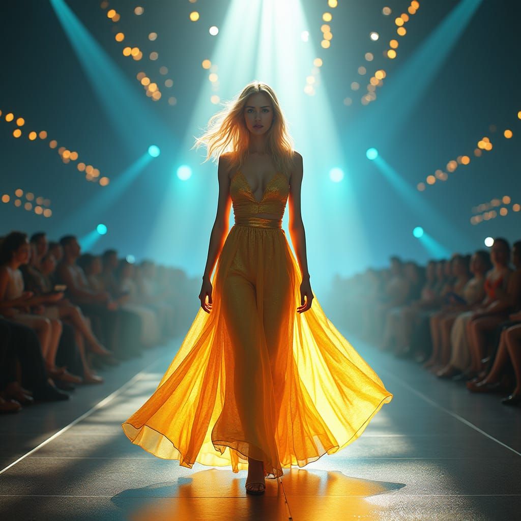 Runway Model in a Fantasy Art Style