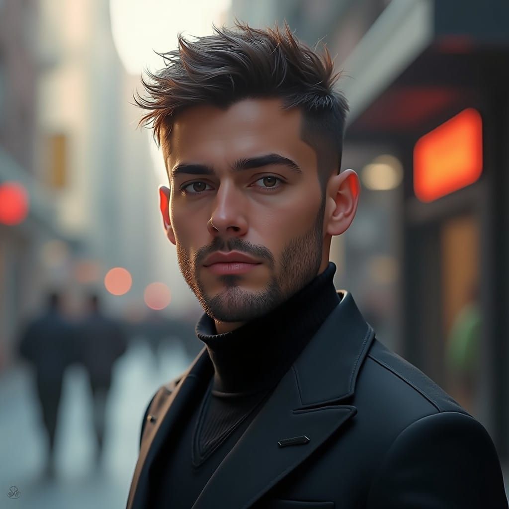 Modern Sophisticated Male Portrait in Contemporary Attire