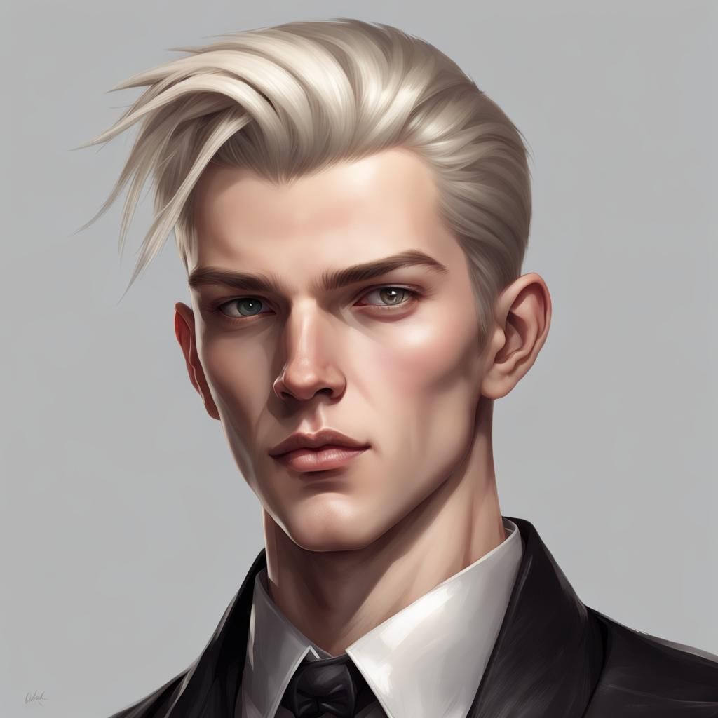 White-Blond Youth Portrait in Hyperdetailed Digital Art