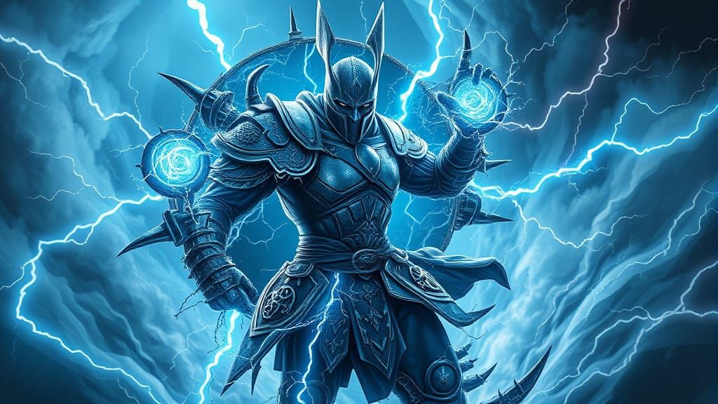 Warrior Unleashes Electrifying Fury Through Shattered Mirror...