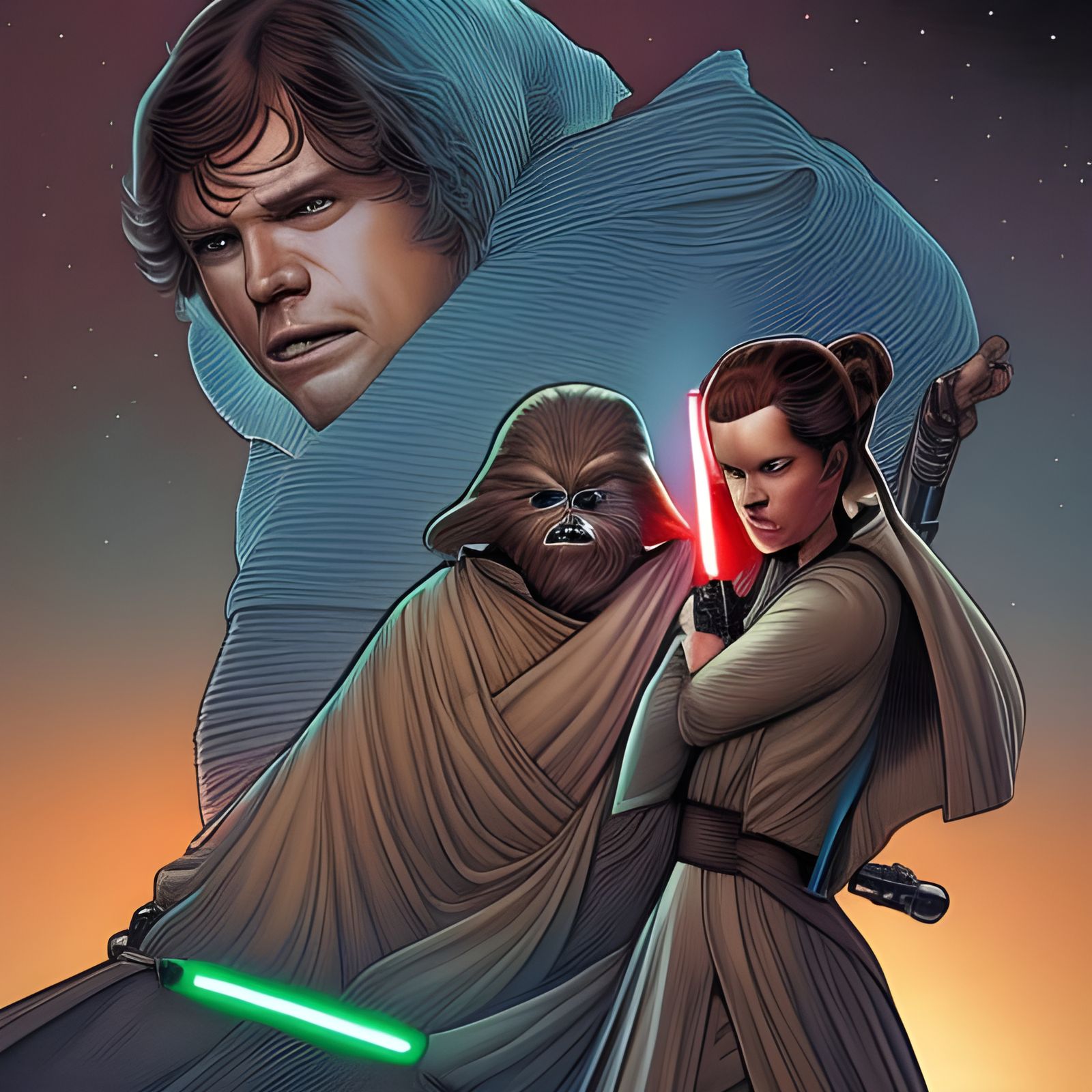Star Wars Comic Book Art by Brooks and Mumford
