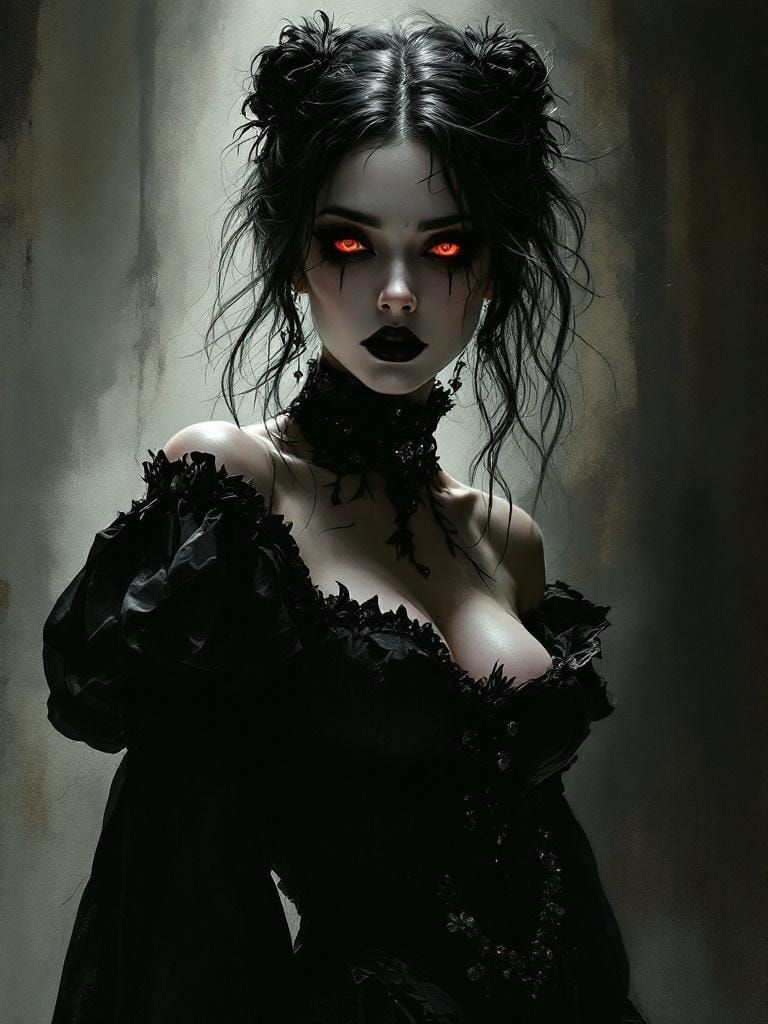 Dark Fantasy Portrait in Gothic Realism