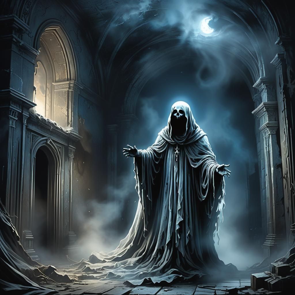 Ethereal Ghost in Dark Fantasy Illustration