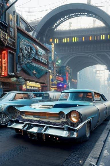 hyper detailed 1950's tow truck, chip foose, low rider, led sled, rat rod, hot rod, chrome, 1950's gas station, sinister...