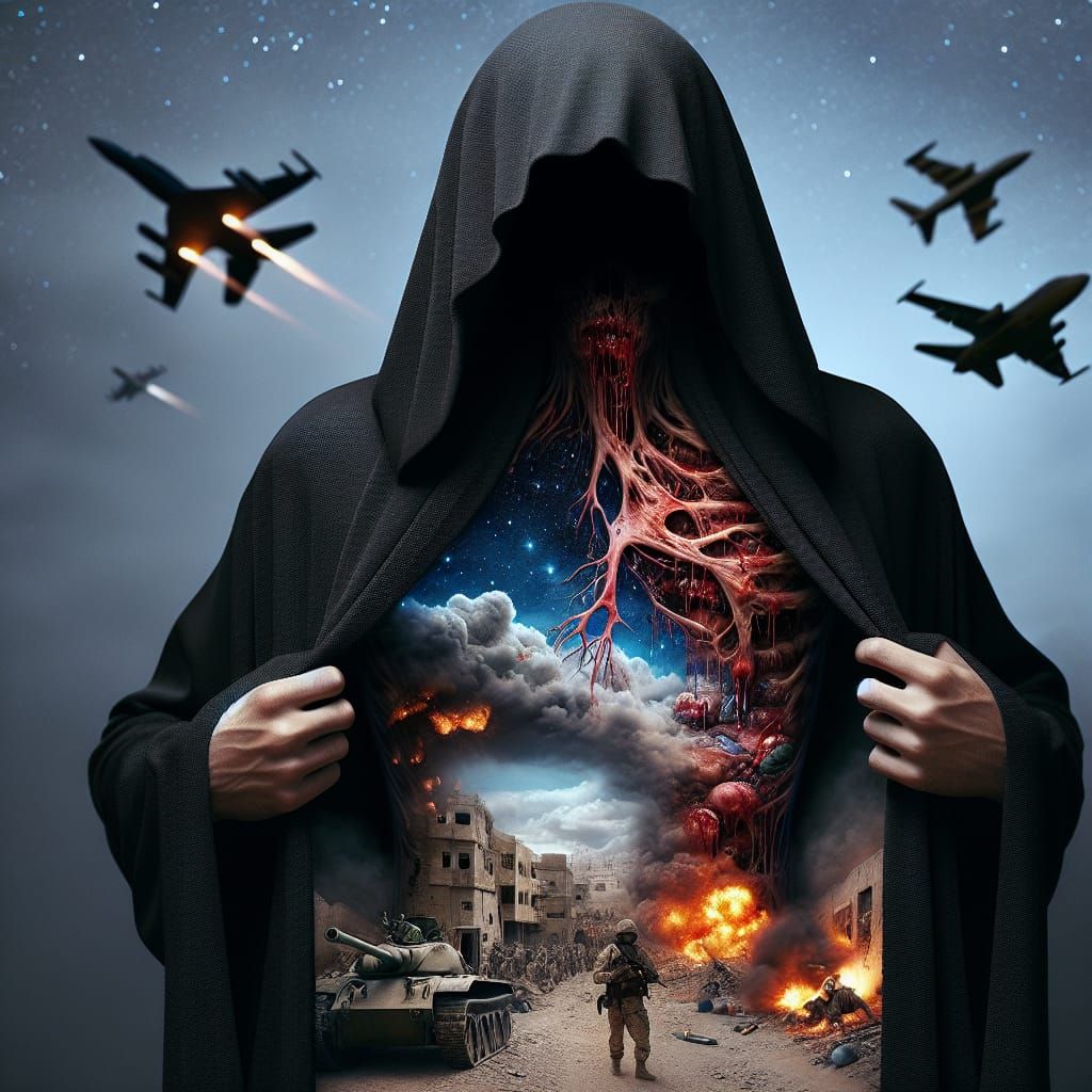 Shadowy Figure: Microcosm of War in Hyperrealism