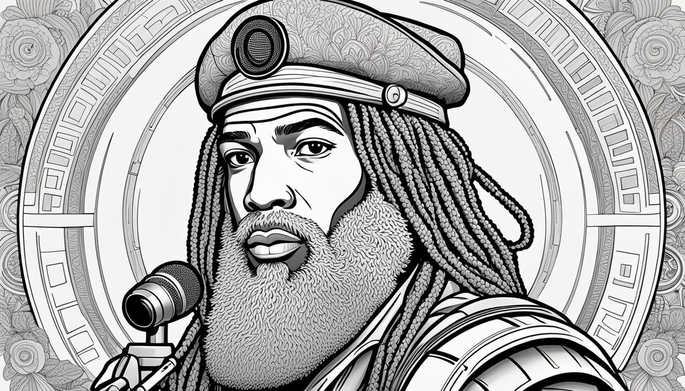 Coloring Book Page: African American Reporter Speaking