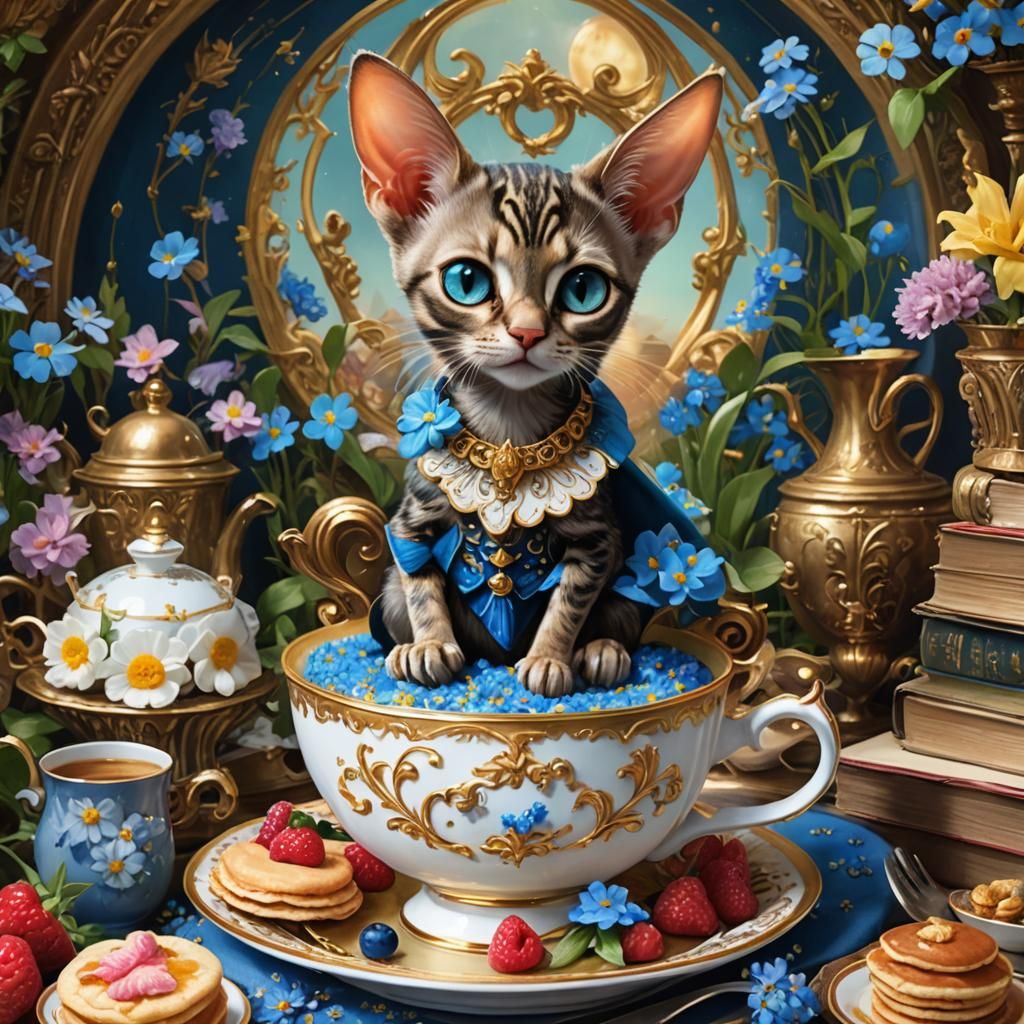 Fantasy Creature in Whimsical Breakfast Scene