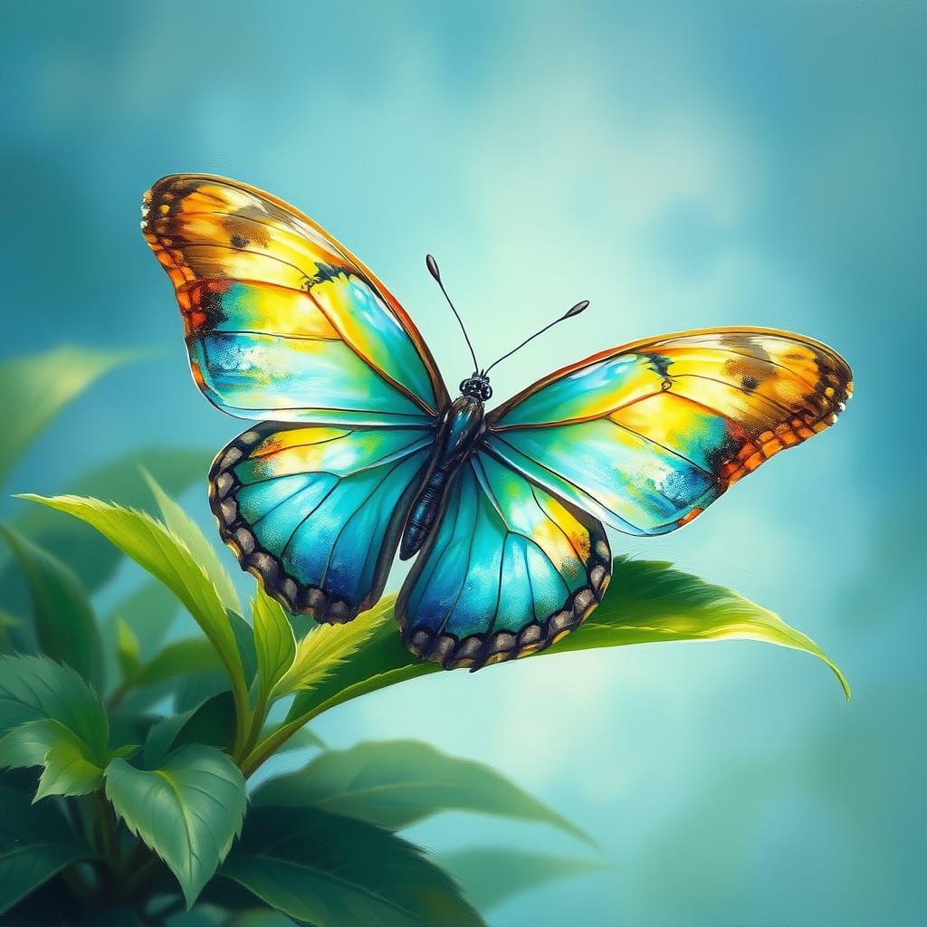 Majestic Butterfly in Lush Summer Landscape