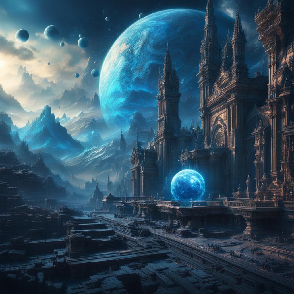 Quantum Blue Dimension: Digital Matte Painting