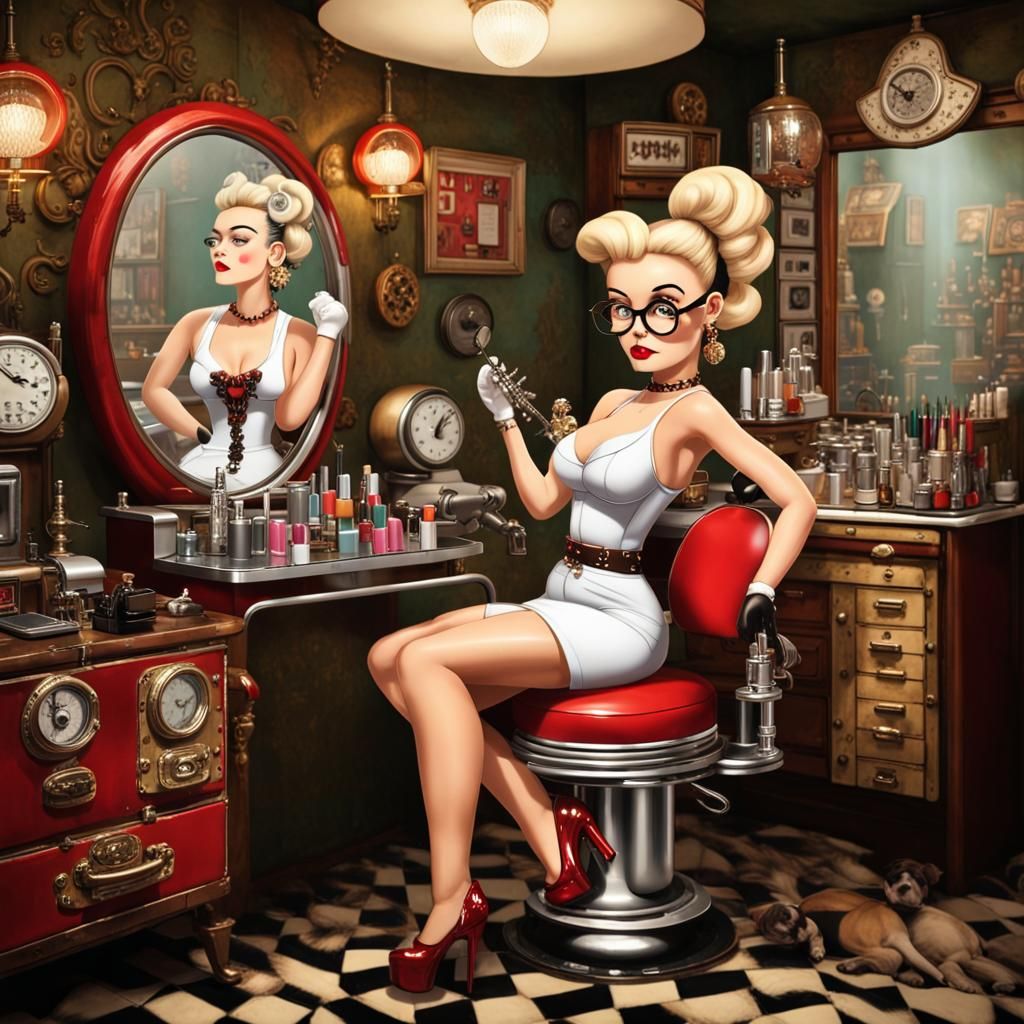 Betty Boop Steampunk Beauty Parlor Scene
