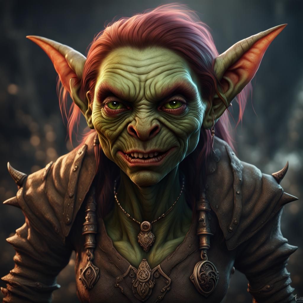 Detailed Goblin Portrait in a Fantasy Art Style