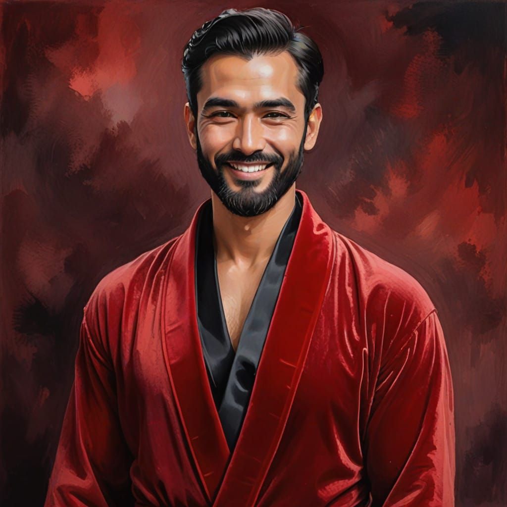 Dashing Gentleman in Velvet Robe