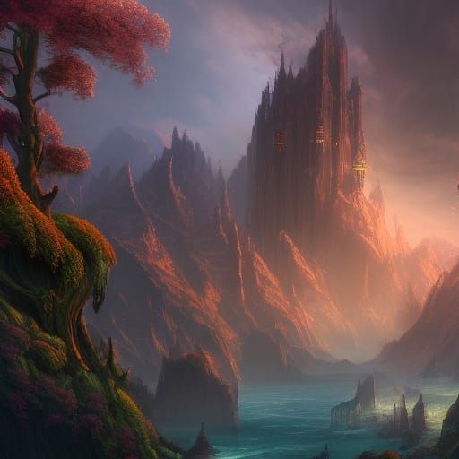 Fantastical Matte Painting in Deep Color