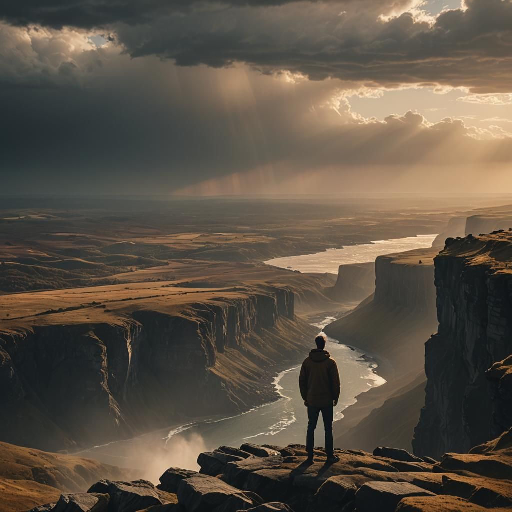 Epic Stormy Landscape at Golden Hour