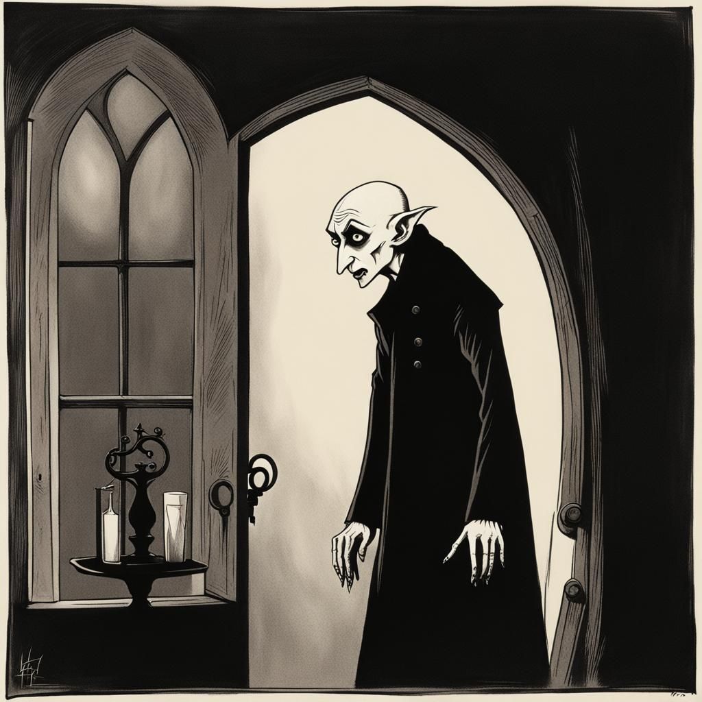 Nosferatu Portrait in a Dark Gothic Style