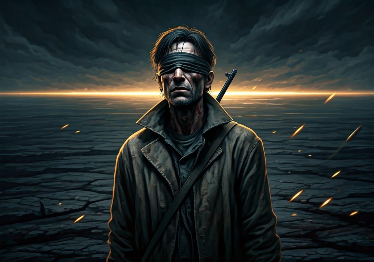 A Blind Man Stands at the Edge of Desolation