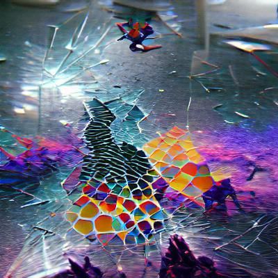 Psychedelic Shattered Glass Art