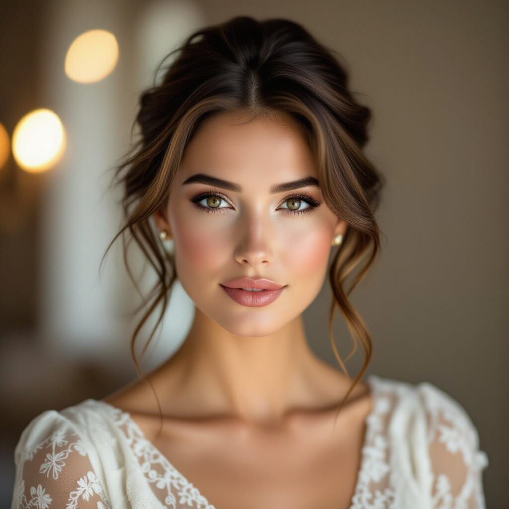 Elegant Woman Portrait in Soft Ambient Light