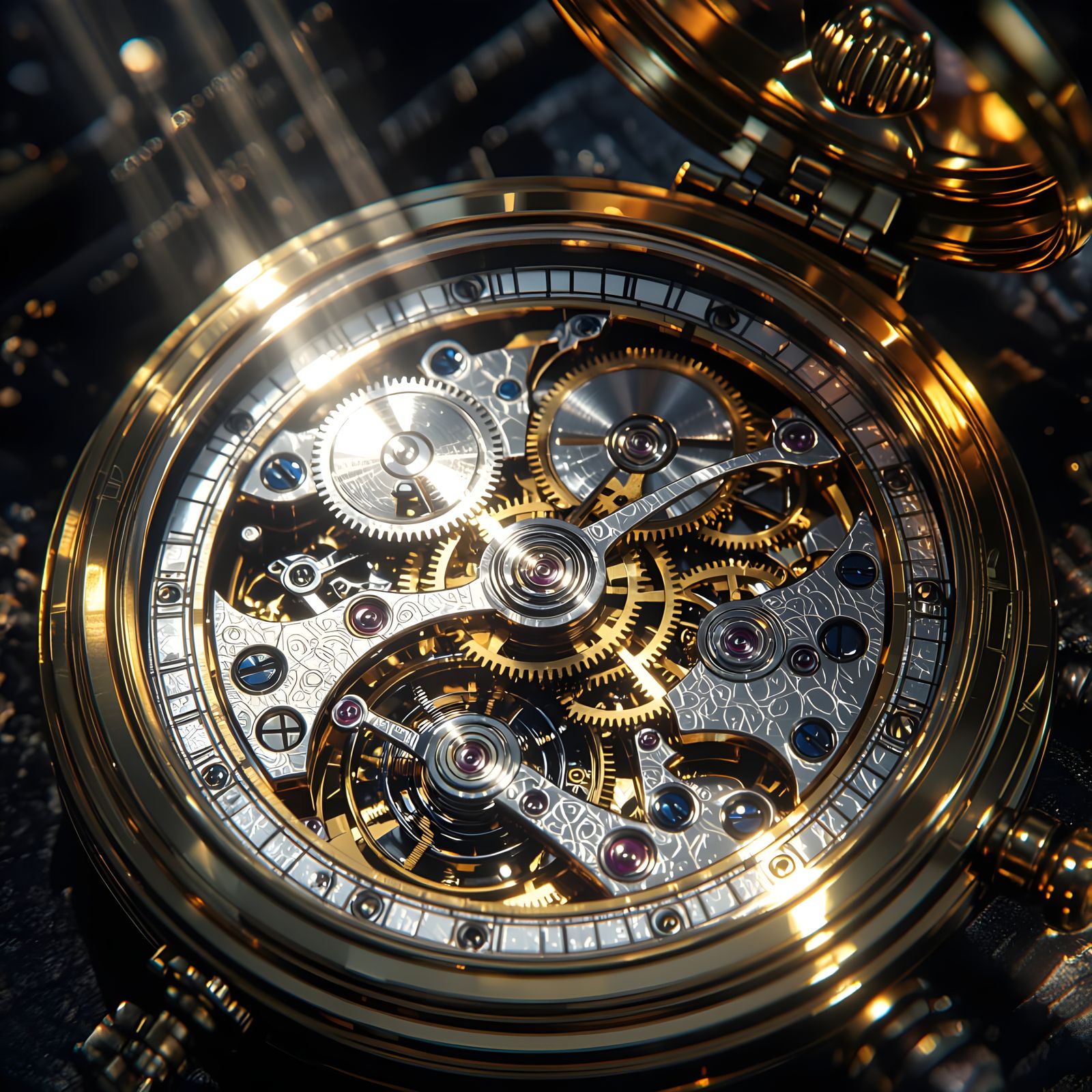 Macro Shot of Antique Pocket Watch Interior