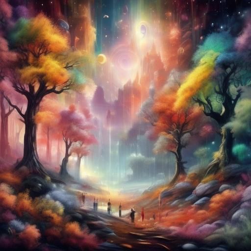 Figure Dancing in Darkness: Vibrant Oil Painting