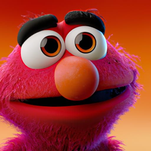Elmo Reimagined as 3D Digital Art