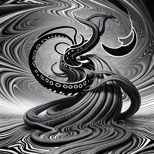 Abstract Flow of Time: Eldritch Technical Drawing