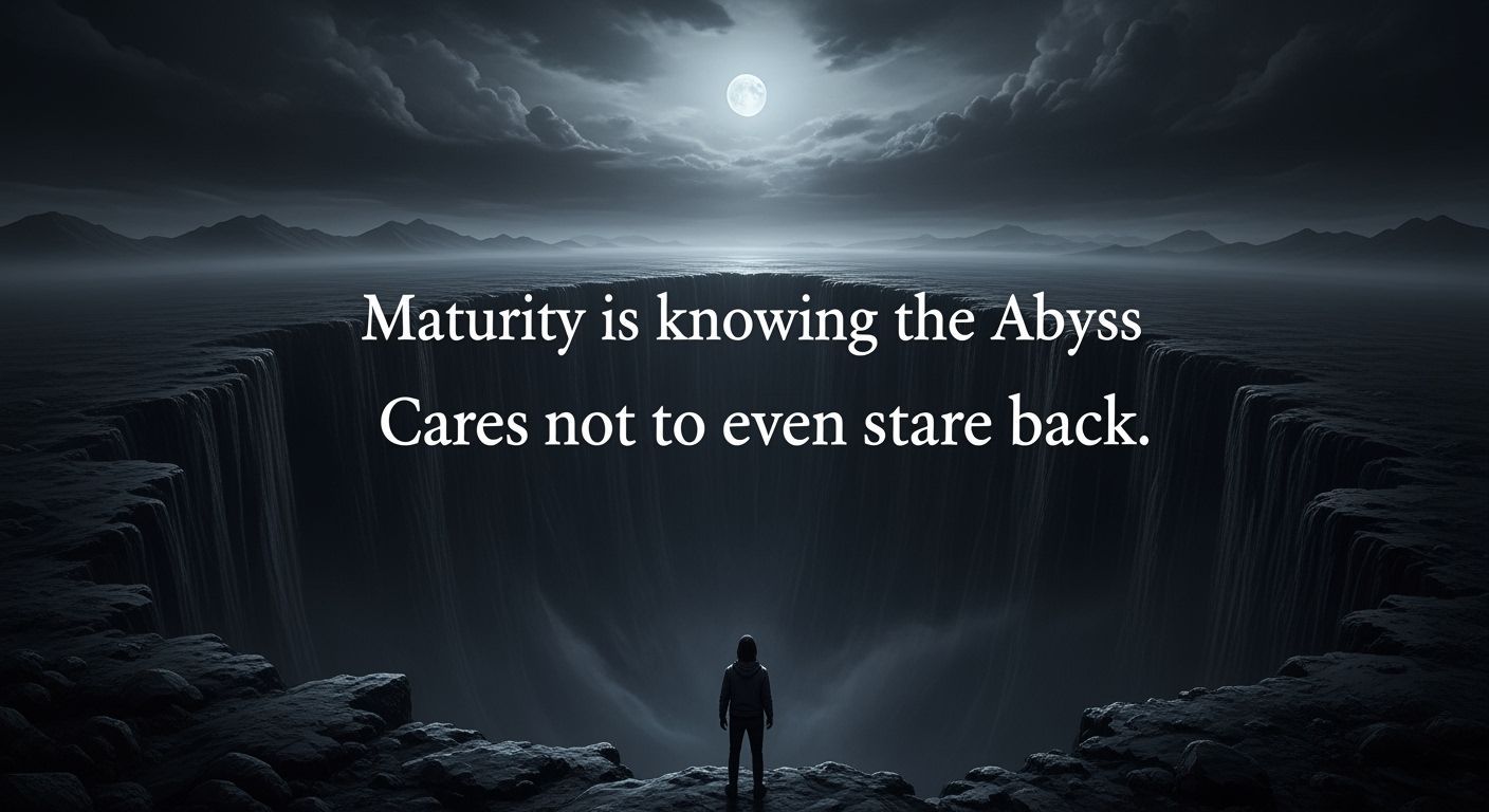 Figure at the Edge of a Dark Abyss