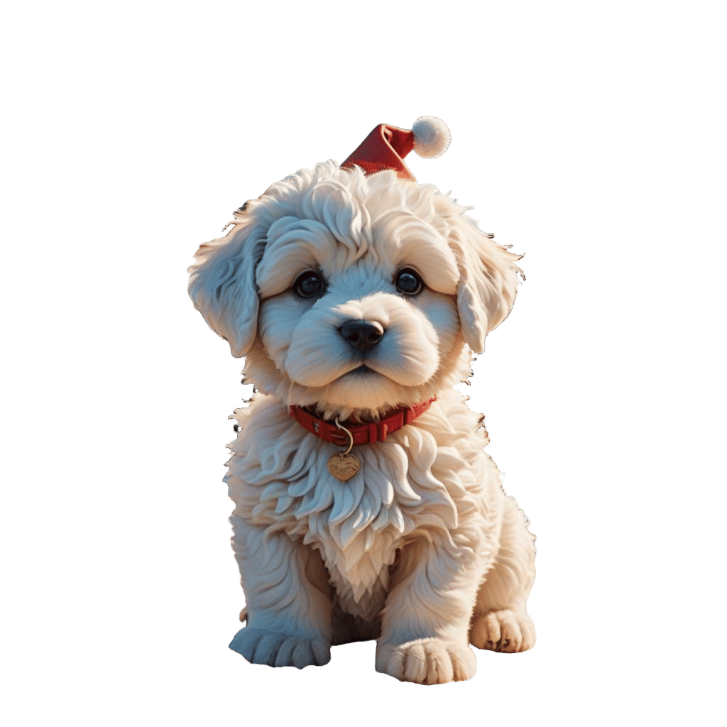 Whimsical Christmas Puppy in Candyland Fantasy