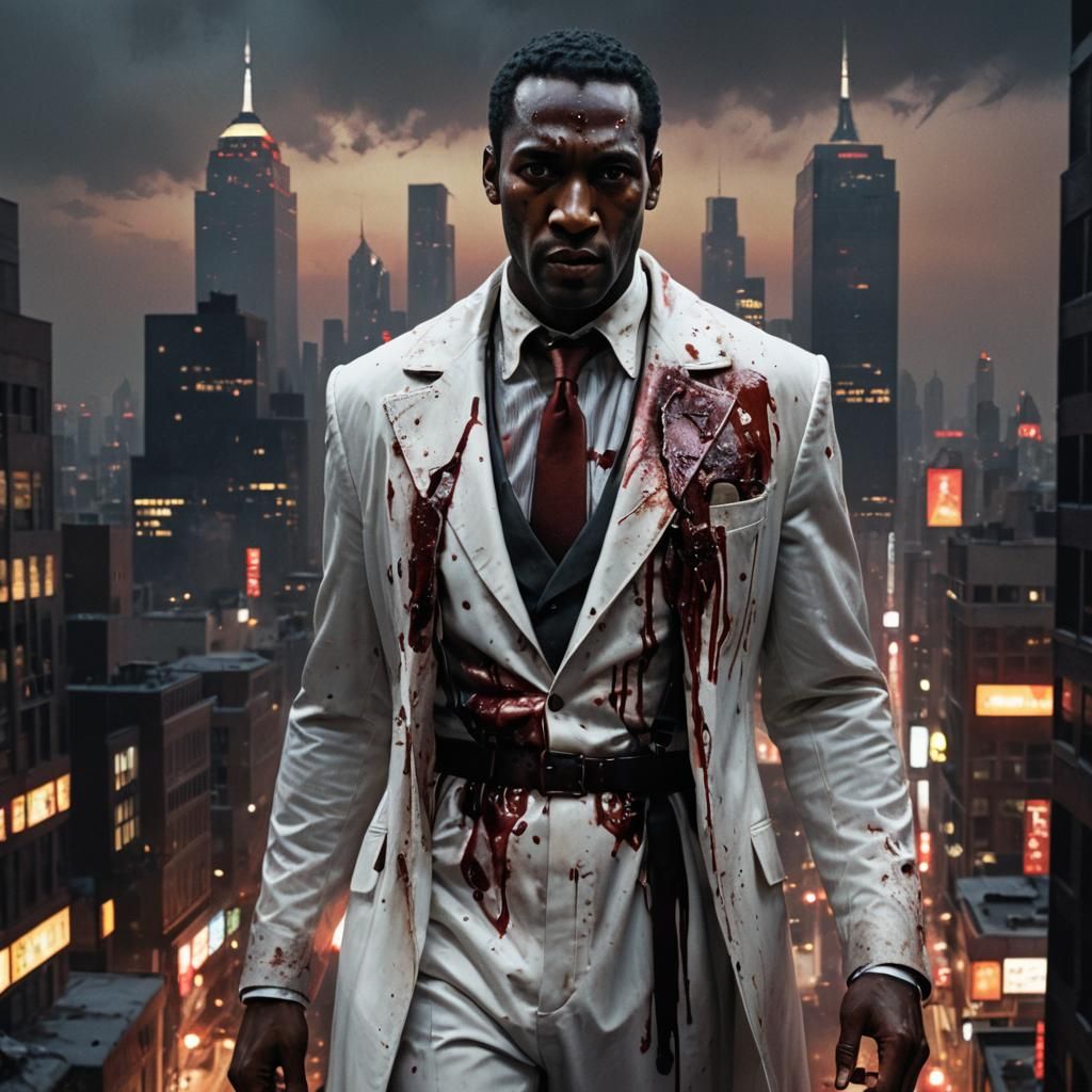 Menacing Candyman Portrait in Graphic Novel Style