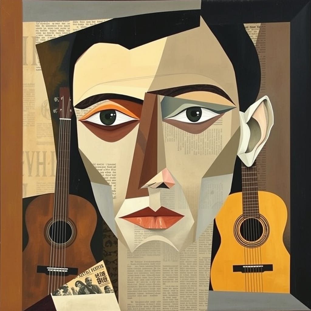 Cubist Portrait Inspired by Picasso's Geometric Forms