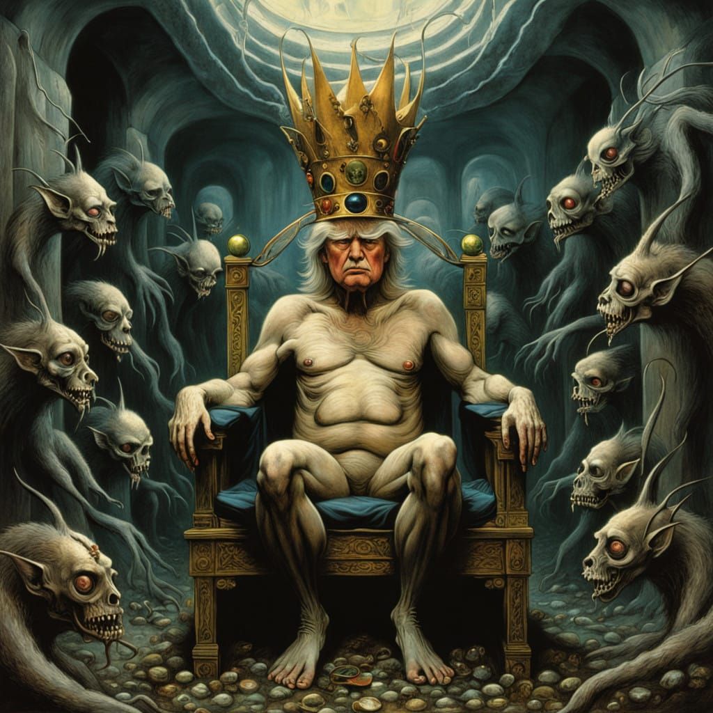 Regal Donald Trump Beset by Undead Sewer Rats