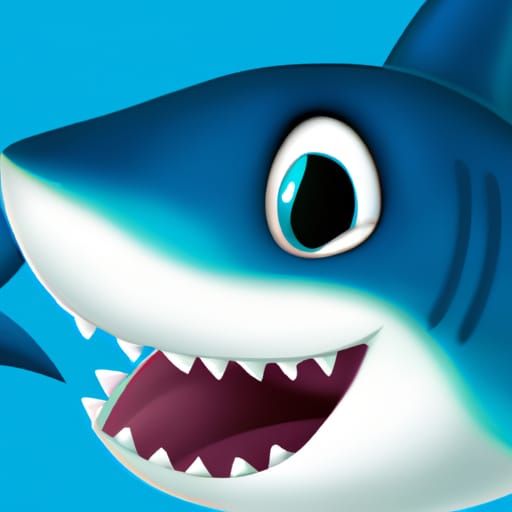 Cute Chubby Shark in Anime Style