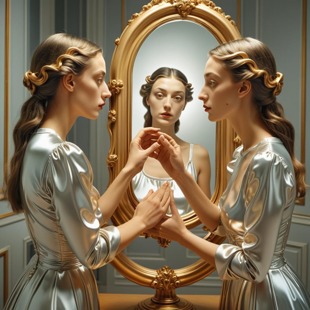 Surreal Droste Effect of Self-Loving Women