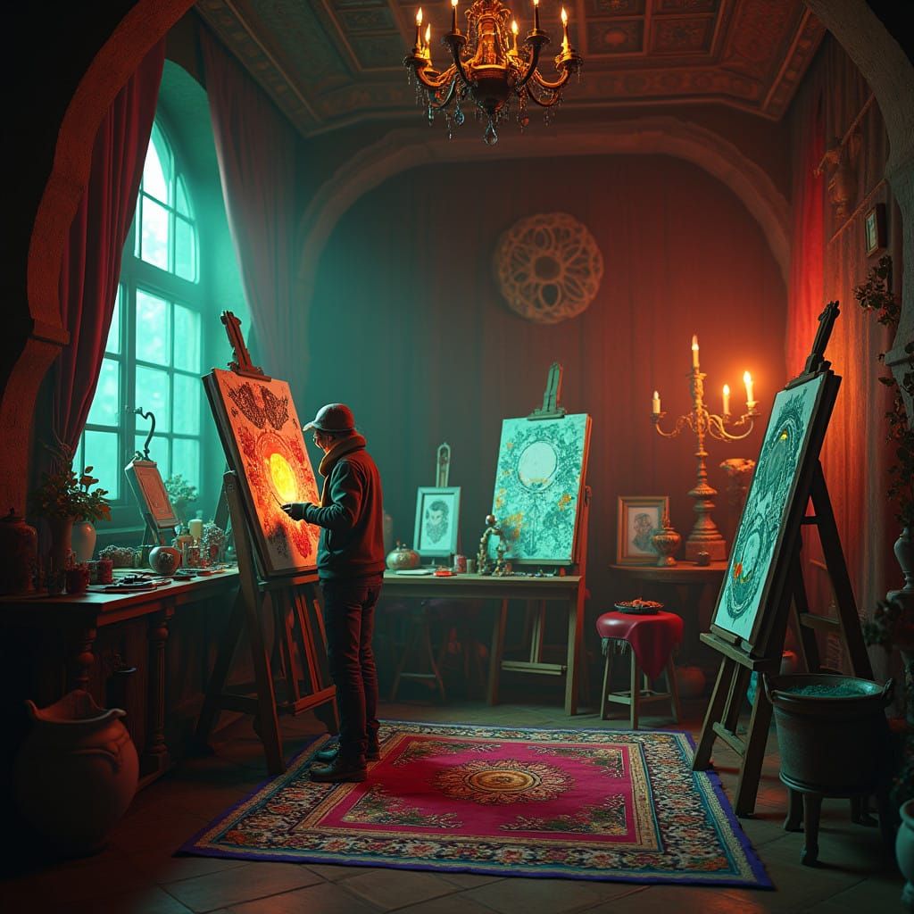 Artist in Enchanted Studio