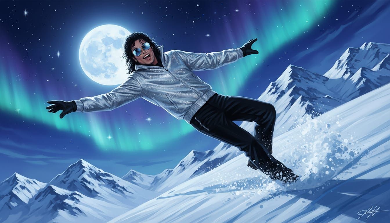 Michael Jackson Moonwalks Down Snowy Mountain