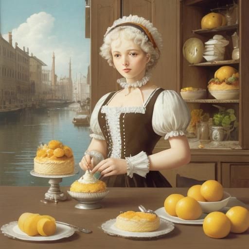 Clockpunk Cupcake Collage Inspired by Canaletto