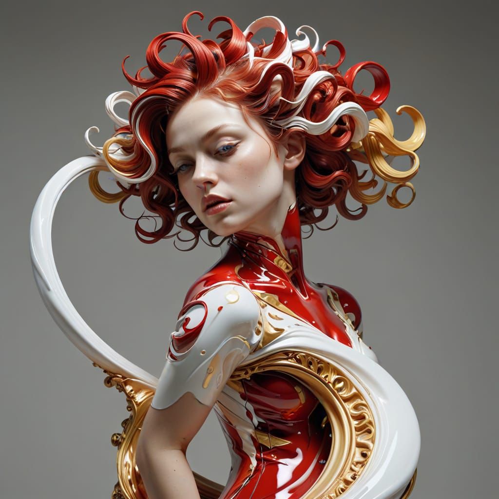 Abstract Sculpture of Reflected Glory in Hyperrealism