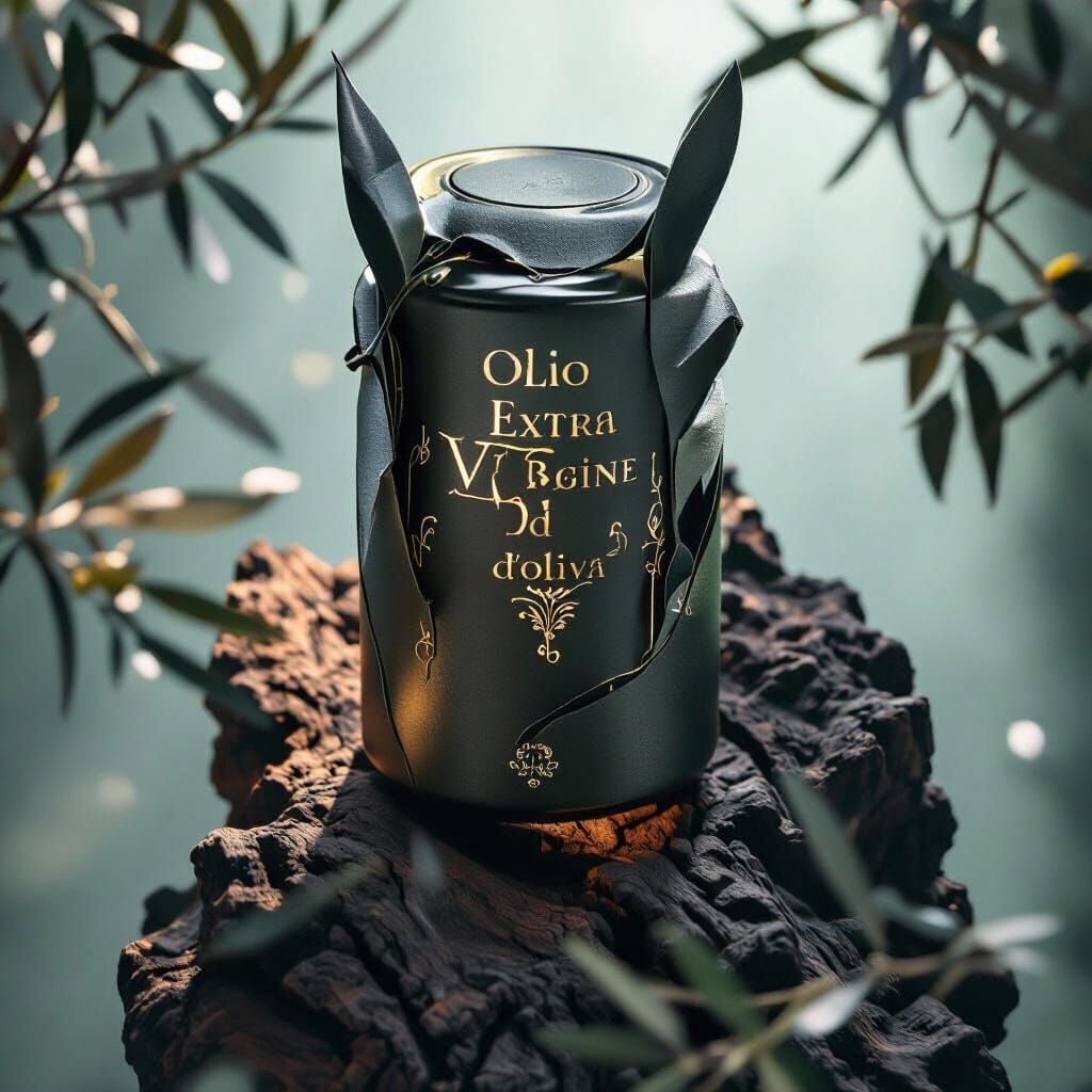 Elegant Olive Oil Bottle on Olive Wood Plank