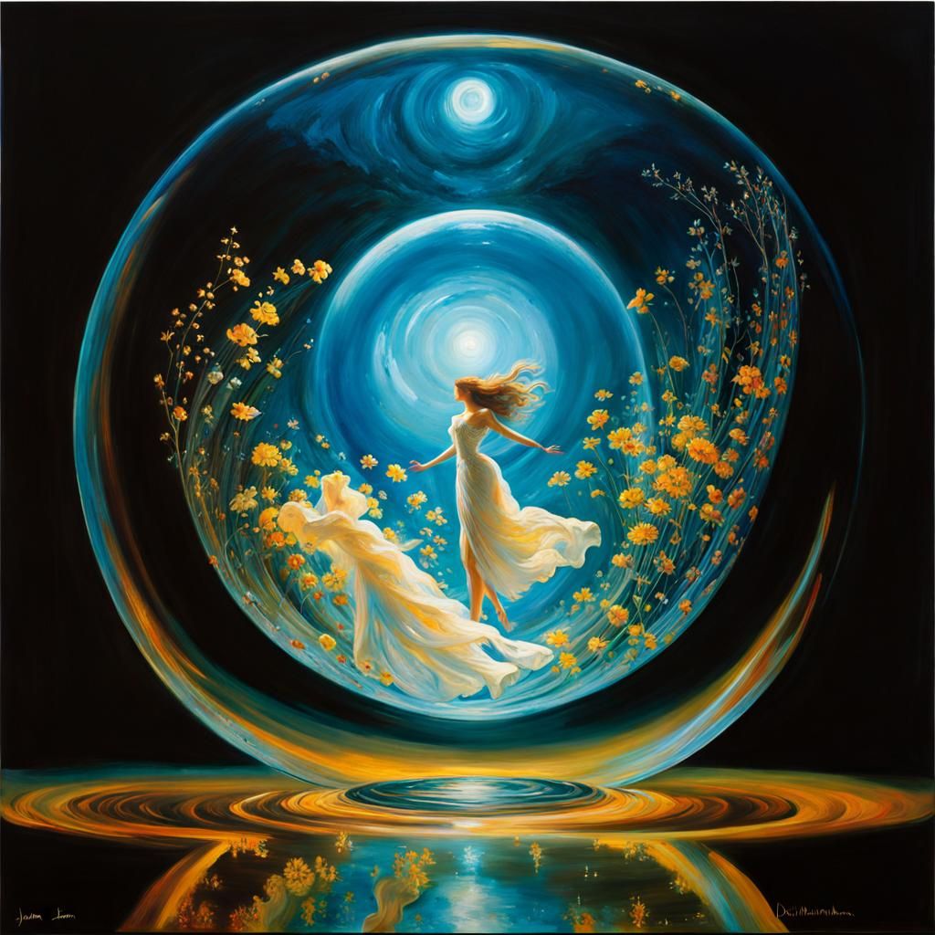 Bioluminescent Shadows Dance in Light, Airy Strokes