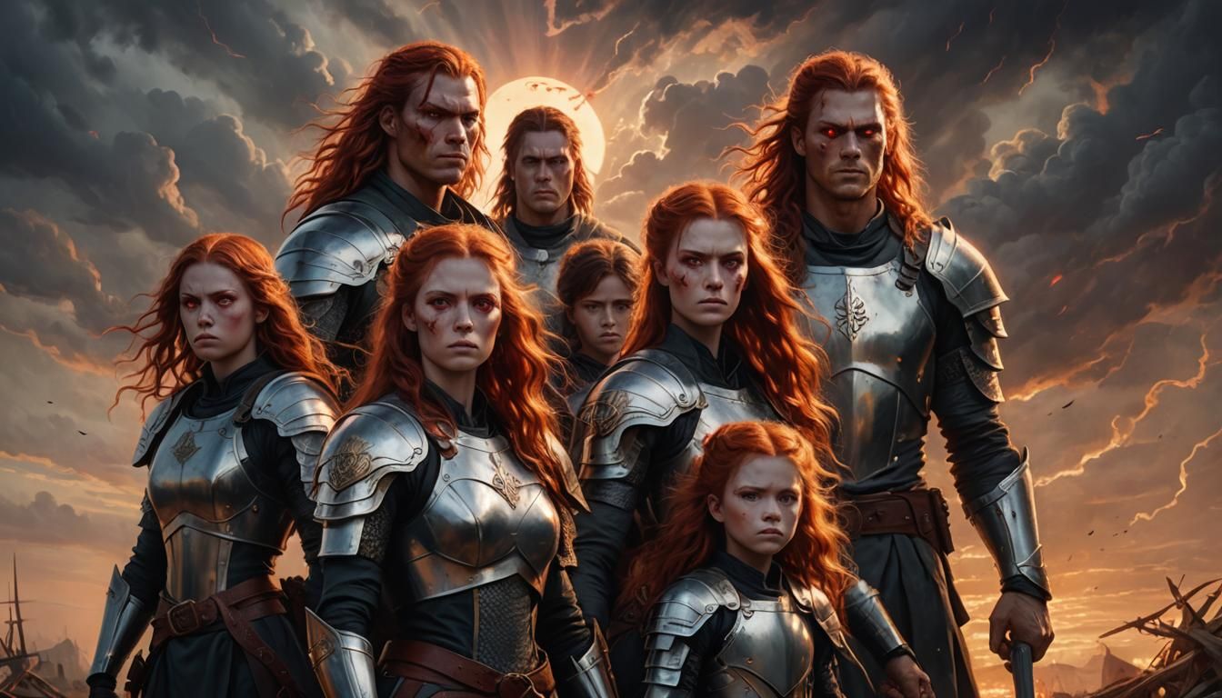 portrait of a family of young warriors