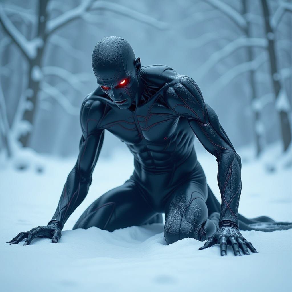 Contorted Human Figure in Haunting Art Style