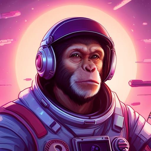 Kawaii Chimp in Spacesuit Concept Art
