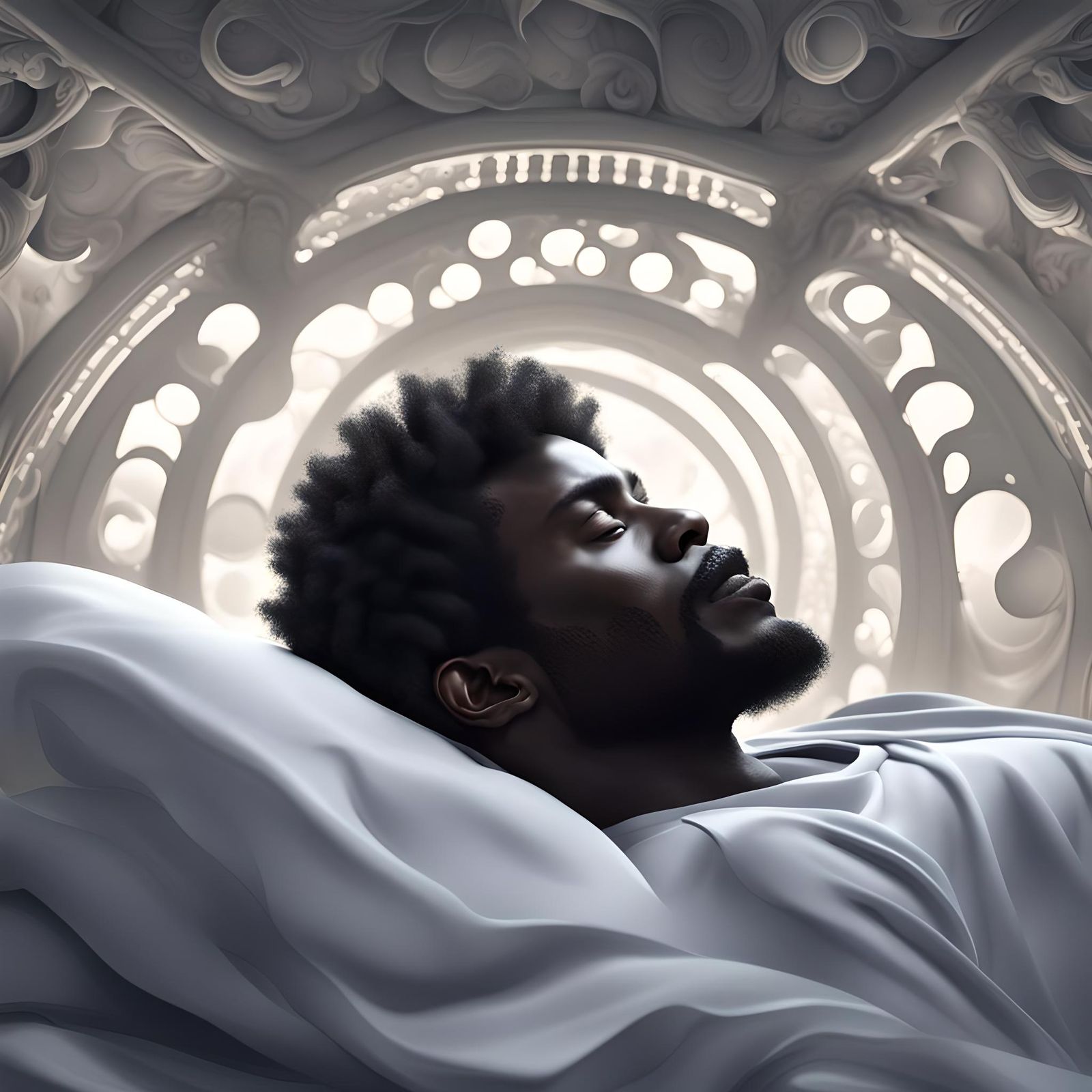 Dreaming Afro Man in Neptune Dimension