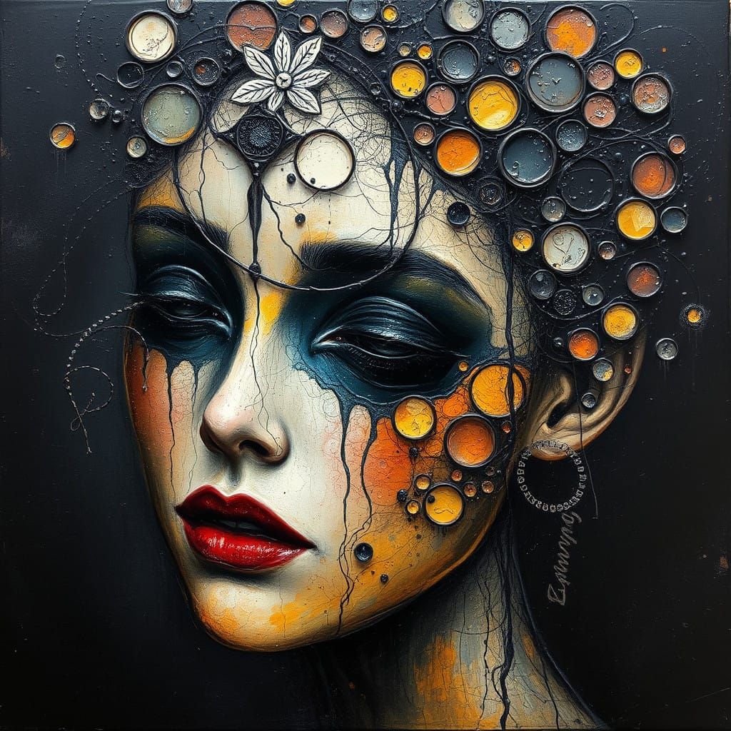 Vibrant Charcoal Artistry with Encaustic Wax