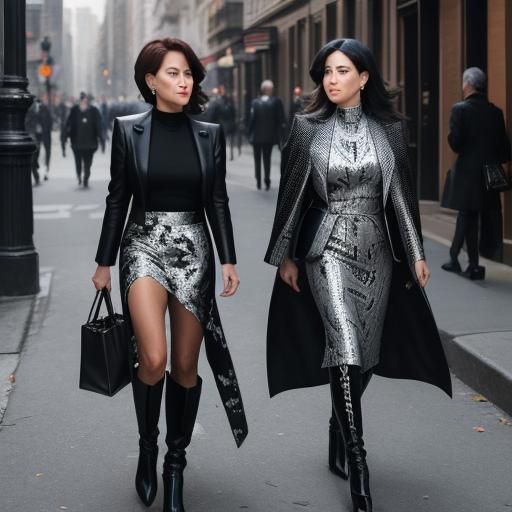 Female Lawyers in Abstract Skirt Suits