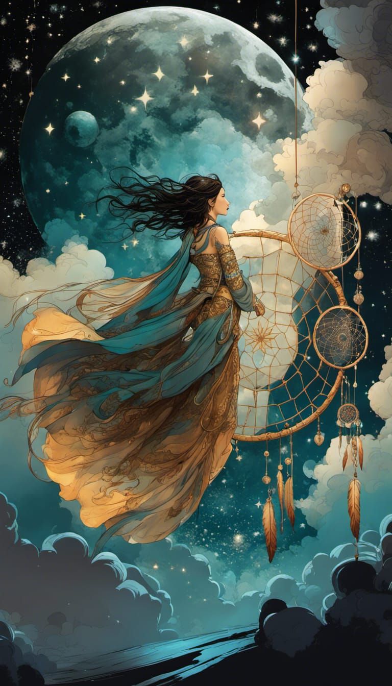 Dream Catcher on the Moon: Digital Art