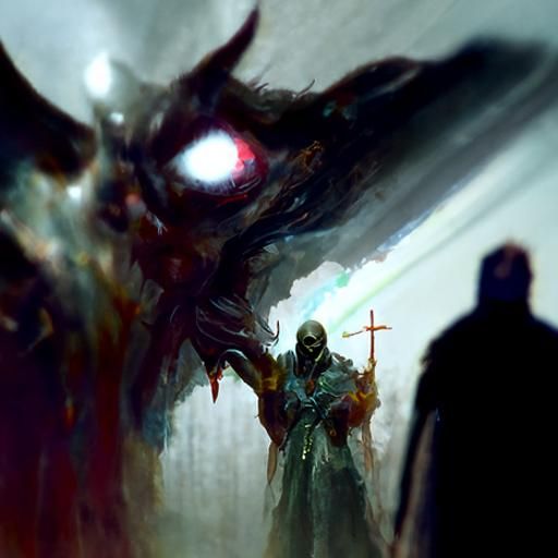 Sinister Fiend God in Dark Fantasy Style