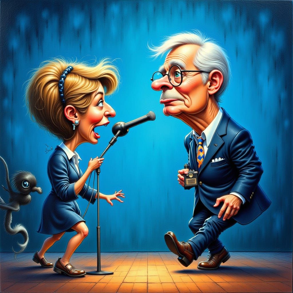 Journalist interviews a politician