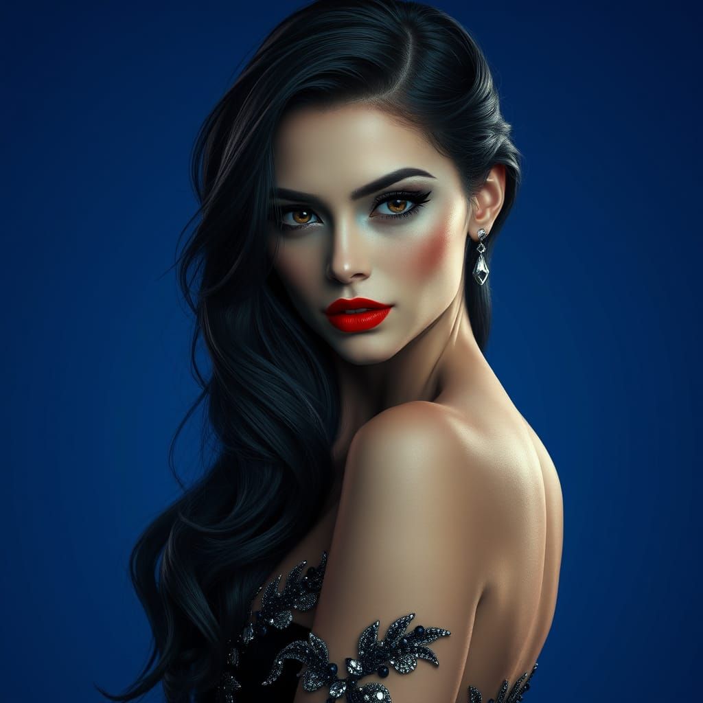 Elegant Woman in Noir Inspiration