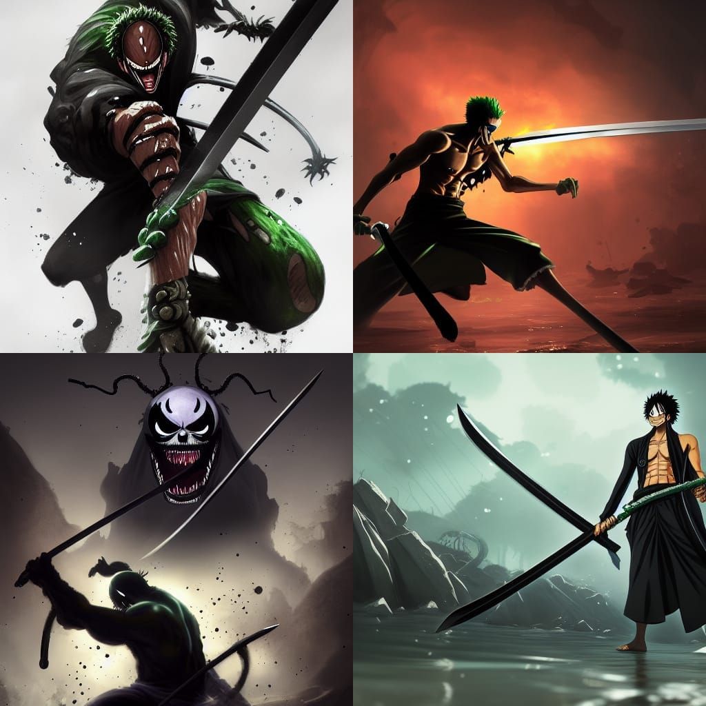 Zoro Venom Symbiote with Three Swords